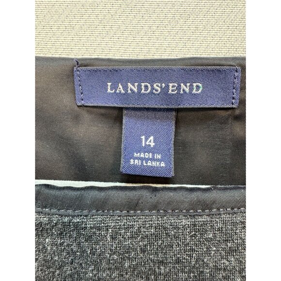 Lands End Womens Sweater Dress Size 14 Charcoal Gray 3/4 Sleeves Button Detail - Picture 2 of 10